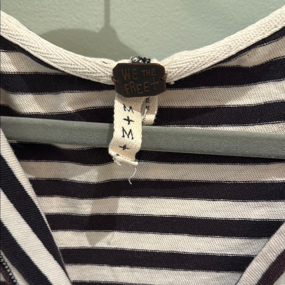 We The Free Black and White Long Sleeve Hoodie with Sailor Collar - Picture 2 of 4
